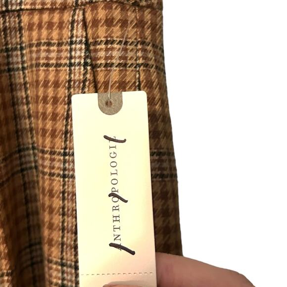 Anthropologie PAIGE Avedon Plaid Wide Leg Trousers Women's 14 Plaid Academia NEW - Picture 4 of 10